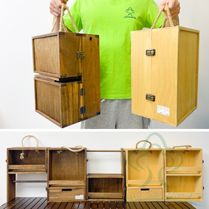 Rejilla plegable grande para Picnic, carrito de madera con soporte de papel para toalla, organizador de barbacoa para acampada al aire libre, utensilio, condimentos - Product Image 6