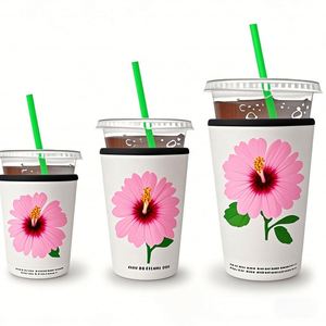 Funda de Neopreno con Diseño de Moda y Estampado de Flores Personalizado para Café, Helados, Bebidas, Mantiene las Manos Secas y Cómodas - Product Image 3