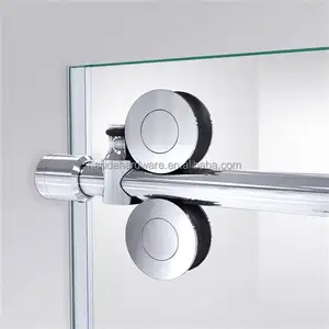 Kapı donanım duş sürgülü kapı kitleri çerçevesiz cam sürgülü kapı sistemleri