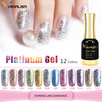 Venalisa 12ml Platinum Gel vernis à ongles Super Shiny Effect Nail Gel Perfect Soak off UV & LED nail colour foil chrome Gel Polish