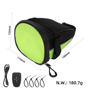 Bike Rear Saddle Bag with LED Turn Signal <b>Remote</b> <b>Control</b> Bicycle Tail Light Waterproof <b>Storage</b> Bag Warning Safety Light - Product Image 2