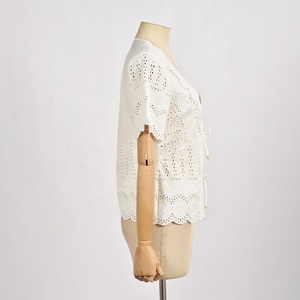 Venta directa de fabricantes, blusas de algodón a la moda para mujer, venta al por mayor de blusas y tops para mujer - Product Image 4