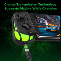 Pengontrol Game Mobile Tipe-C AB05 Double Hall Electromagnetic Rocker RGB Lighting Stretching Gamepad Joystick untuk Android IOS
