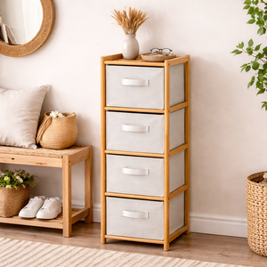 Organizador de <span class=keywords><strong>tela</strong></span> de bambú SYT para cuarto de niños, armario con cajones suaves para estación de pañales, torre de almacenamiento para rincón de habitación infantil - Product Image 1