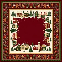 Tersedia Alas Main Mahjong Tema Natal Amerika 31,5 Inci Anti Selip Peredam Suara Alas Permainan Persegi Aksesoris Pesta Liburan Dengan Tas Penyimpanan
