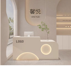 Comptoirs de réception de luxe pour salons de beauté exécutifs Comptoirs de réception pour vente de café avec LED - Product Image 6