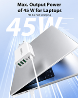 Cargador USB C HYTO de 65W GaN, Cargador Múltiple de 6 Puertos, Cargador USB-C Macho, Adaptador de Corriente PD 3.0, Fuente de Alimentación USB para iPhone 18 17