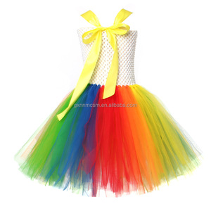 Costume de clown effrayant pour enfants de 2 à 12 ans Vêtements de fête de carnaval arc-en-ciel pour bébés filles Circus Jokers Tutu Dress Outfit - Product Image 5