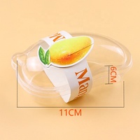 Boîte à mangue en plastique en forme de fruit Boîte d'emballage de gâteau en PET Conteneurs en plastique en gros avec couvercles pour aliments