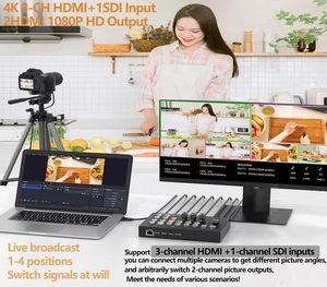 Commutateur vidéo HDMI SYONG SDI, mélangeur, capture USB, OBS, streaming en direct, commutateur <span class=keywords><strong>PIP</strong></span>, audio, mélangeur vidéo 1080P60hz - Product Image 3
