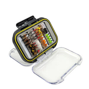 Juego de 72 Moscas Artificiales de Doble Cara para Pesca en Agua Seca y Húmeda, con Caja Impermeable Negra para Lubina y Peces de Agua Dulce en Ríos, Lagos y Arroyos - Product Image 1