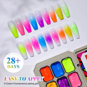 HONEY GIRL Fournitures pour ongles <span class=keywords><strong>pas</strong></span> chères en gros, collection de gel UV LED fluorescent, logo personnalisé, ensemble de gel néon à appliquer en 9 couleurs, écologique - Product Image 2