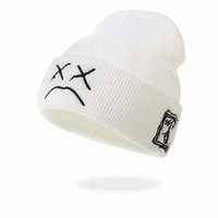 Chapeau d'hiver uni avec logo personnalisé, hommes femmes, logo personnalisé, bonnet chaud en tricot, bonnet drôle avec expression, bonnet avec logo brodé