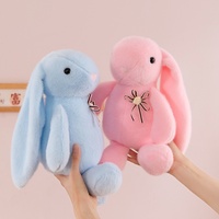 Lapin en peluche de 25 cm avec collier et fleur, mignon et doux, cadeau promotionnel de Pâques, jouet en peluche de haute qualité pour enfants