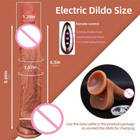22 Zoll 9 Frequenzen Heizung Schwingung Stoßfunktion Fernbedienung Silikon Realistischer Dildo Vibrator für Erwachsene