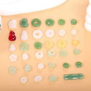Pendentif en verre imitation jade, accessoires de bijoux DIY, dos plat, 20-40 pièces pour la fabrication de bracelets et le nail art - Product Image 1