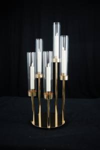 เชิงเทียนอะคริลิคทรงทันสมัยคุณภาพดีสำหรับตกแต่งงานปาร์ตี้และงานแต่งงานบนโต๊ะอาหาร พร้อมฐานโลหะสีทอง - Product Image 3