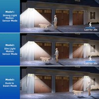 Lampe de projecteur solaire à 280 LED étanche à 3 têtes pour les garages de jardin extérieurs avec capteur de mouvement