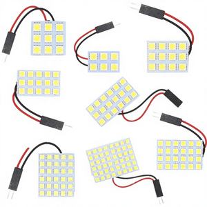 หลอดไฟหลังคาในรถยนต์ ชิป 5050 24 SMD LED แผงไฟภายในรถยนต์ DC 12V สีขาว หลอดไฟอ่านหนังสือในรถยนต์ T10 Festoon พร้อมอะแดปเตอร์ หลอดไฟทรงโดม - Product Image 3