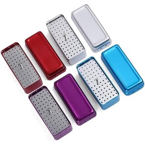 Caja de Aluminio para Brocas de 72 Orificios, Estuche de Almacenamiento y Esterilización, Organizador de Brocas (Rojo) - Product Image 3