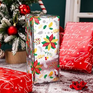 Floral Christmas Wrapping <b>Paper</b> <b>Rolls</b> 17 Inch X 33 Feet Silver Metallic Poinsettias Holly Berries Gift Craft Packaging - Product Image 6
