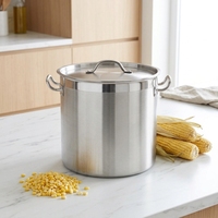 Marmite à soupe commerciale Smartpan en acier inoxydable 304 avec couvercle à double poignée, grande capacité, pour cantine et stockage d'eau, casseroles durables