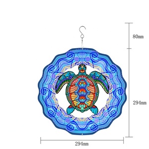 Colorido Giratorio de Viento Metálico de 12 Pulgadas con Forma de Tortuga Marina y Estaca Rectangular para Decoración de Jardín y Patio, y Giratorio de Viento de Flamenco para Jardín - Product Image 2