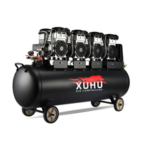 Compresseur d'air silencieux sans huile de qualité industrielle, faible bruit, 1500W*4, type piston, avec réservoir de 200 litres, 220V monophasé