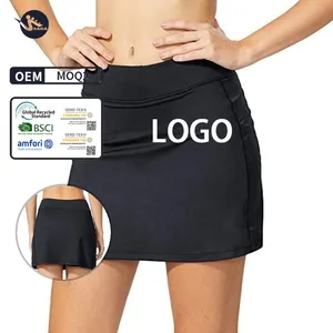 לוגו מותאם אישית מכנסיים קצרים סקסי 2 ב 1 בגד ספורט עם מכנסי אופניים מתחת לחדר כושר פרימיום