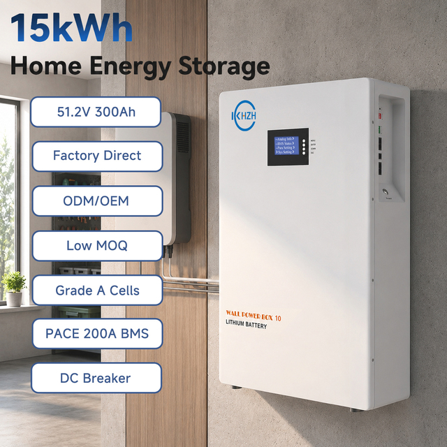 Keheng Solar Battery Backup 5kwh 15kwh 30kwh Lifepo4 Battery 51.2V Expandable Home Storage System Support 16 Units Parallel