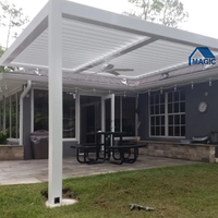 Pergola Intelligente en Alliage d'Aluminium pour Extérieur avec Volets Pare-Soleil Motorisés/Manuels, Taille Personnalisable pour Balcon et Cour