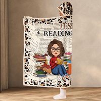 Couverture de lecture à fleurs personnalisée pour le mois de naissance, couverture à capuche personnalisée pour les amoureux des livres