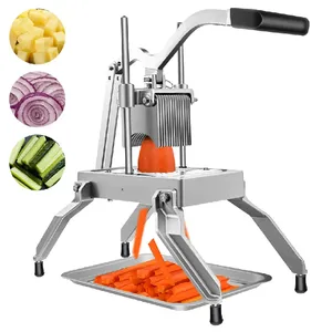 Heavy Duty Hand Operated Stainless Steel Vegetable Potato Curly Fry French Fries Cutter With 3 Cutting Blades