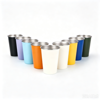 Chope à bière en acier inoxydable 500 ml (17 oz) à paroi simple, réutilisable, avec logo personnalisé pour la maison, les fêtes, les bars, les voyages et le camping