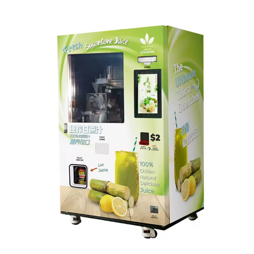 Automatic Sugarcane Vending Machine Touchscreen, 24H Fresh Juice