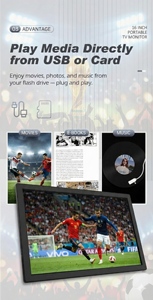 Téléviseur intelligent portable de 15,4 pouces, Android LED LCD 16:9 300cd/m ATSC ISDB pour regarder les matchs de football en direct, radio-téléviseur portable - Product Image 3