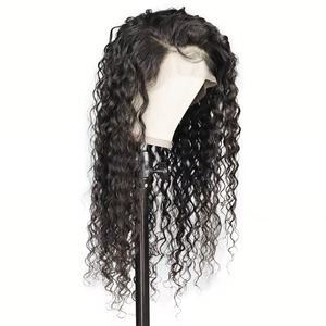 Perruques 13x6 en cheveux humains Remy ondulés, sans colle, pour perruque Lace Front pré-épilée, bouclée en profondeur, avec dentelle HD complète, noire, fabriquée à la machine - Product Image 3