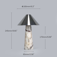 Lampes de table rechargeables en albâtre, batterie 5V, LED moderne, abat-jour en marbre, sans fil, métal, lampe de table portable, chambre à coucher, restaurant