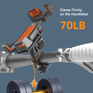 ODIER One-Hand Quick Release 360 Adjustable Shockproof Bike/Ebike Handlebar Phone Holder Flexible <strong>Clip</strong> for 4.7-7 Mobile Phones - Product Image 5