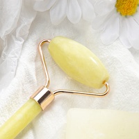 Outil de massage facial LOGO Beauty Skin Care, anti-âge, drainage lymphatique, rouleau de massage facial SPA, pierre naturelle, rouleau de jade vert
