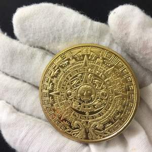 Alta calidad, el calendario maya de cuenta larga, Dec.21 2012, monedas conmemorativas de monedas plantadas en oro - Product Image 5