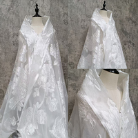 Tissu Jacquard à Relief Floral 3D pour Robe de Mariée, Tissu d'Embellissement de Créateur pour Vêtements d'Extérieur et Coiffes Transfrontalières JSH-8170P