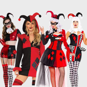 Harley Quinn Red Black Costume - 2025 New Design Women