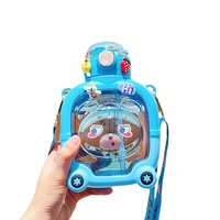 Nouvelle gourde portable anti-fuite et anti-chute C411 pour enfants, grande capacité, motif dessin animé, avec paille, idéale pour les voyages