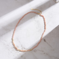 Collier ras du cou MPN05 en argent sterling 925 avec perles dorées, opale rose et perle d'eau douce naturelle, réglable, pour femme - Nouvelle arrivée