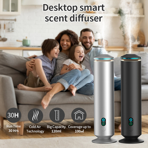 Portable Cold Air Aroma Diffuser With Remote Control LED Lighting Aluminum Household Essential Oil <b>Humidifier</b> Freestanding - Product Image 5