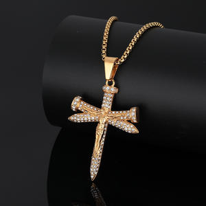 Hip Hop Jesús religión cristianismo no deslustre Zirconia cúbica no deslustre impermeable Acero inoxidable joyería colgantes hombre - Product Image 4