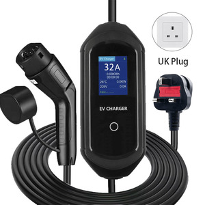 Chargeur EV portable TIMEYES, norme européenne, <span class=keywords><strong>3</strong></span>,5 kW / 7 kW, type 2 vers prise UK 16A, chargeur de voiture type 2 UK, grand écran, neuf - Product Image 1