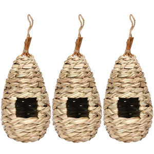 Elliptische Vorm Nest Voor Vogels Met De Hand Gemaakt Vogelhuis Van Kokosnoot Voor Tuindecoratie Natuurlijk Dierenhuis - Product Image 1