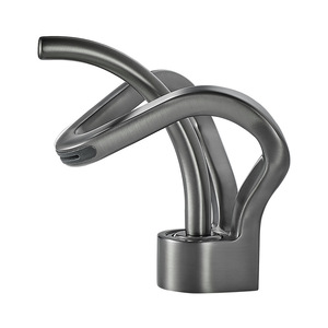 Rubinetto per Lavabo a Cascata Minimalista Moderno con Valvola in Ceramica, Elettroplaccato, Monoforo, Montaggio su Piano, Colore Bianco <span class=keywords><strong>Latte</strong></span> - Product Image 2